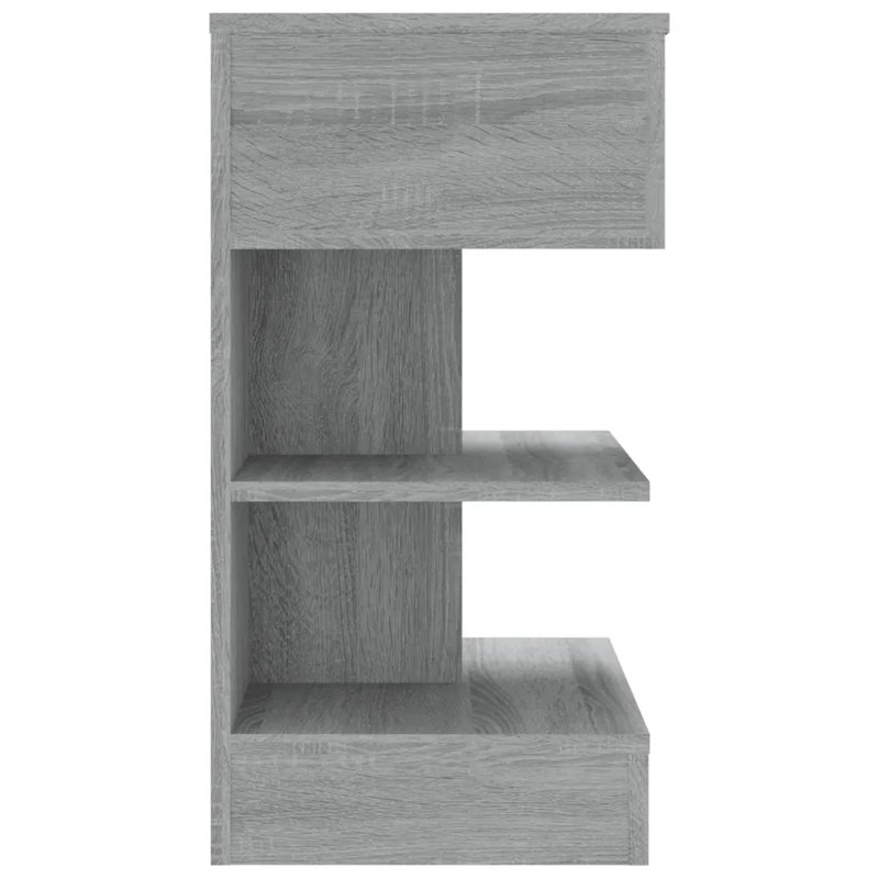 Averley 40cm W Solid Wood Bedside Table, Grey