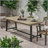 Trent Austin Design Outdoor Acacia Wood Dining Table,Grey/Rustic Metal ...