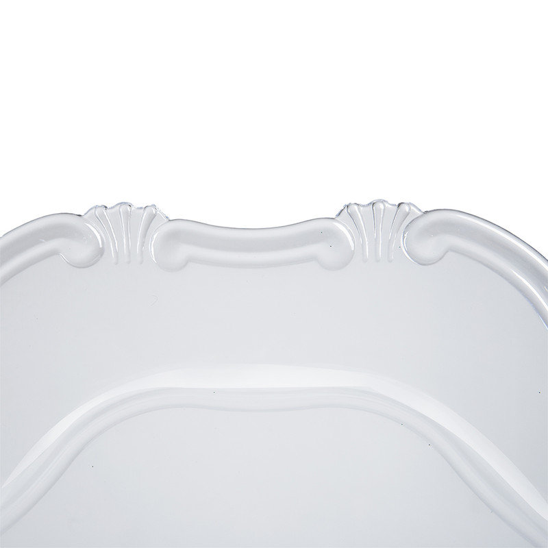 Paquet de 8 assiettes de présentation en plastique transparent 13 po - Essentiel pour les repas et la maison, Transparent