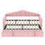 Lit de jour simple rembourré rose avec lit gigogne escamotable de hauteur réglable, fonction de charge et rangement latéral pour télécommandes en velours doux, lit gigogne et type C