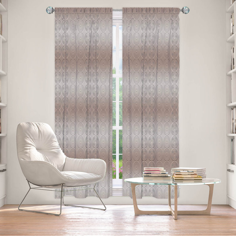 Paire de rideaux obscurcissant en polyester Wanne, Gris / Brun clair, L 20 po x L 52 po