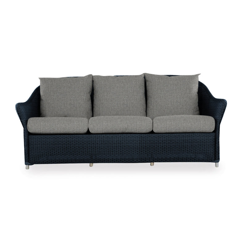Weekend Retreat Outdoor 3 - Seat Patio Sofa, Ebony, Sailcloth Seagull