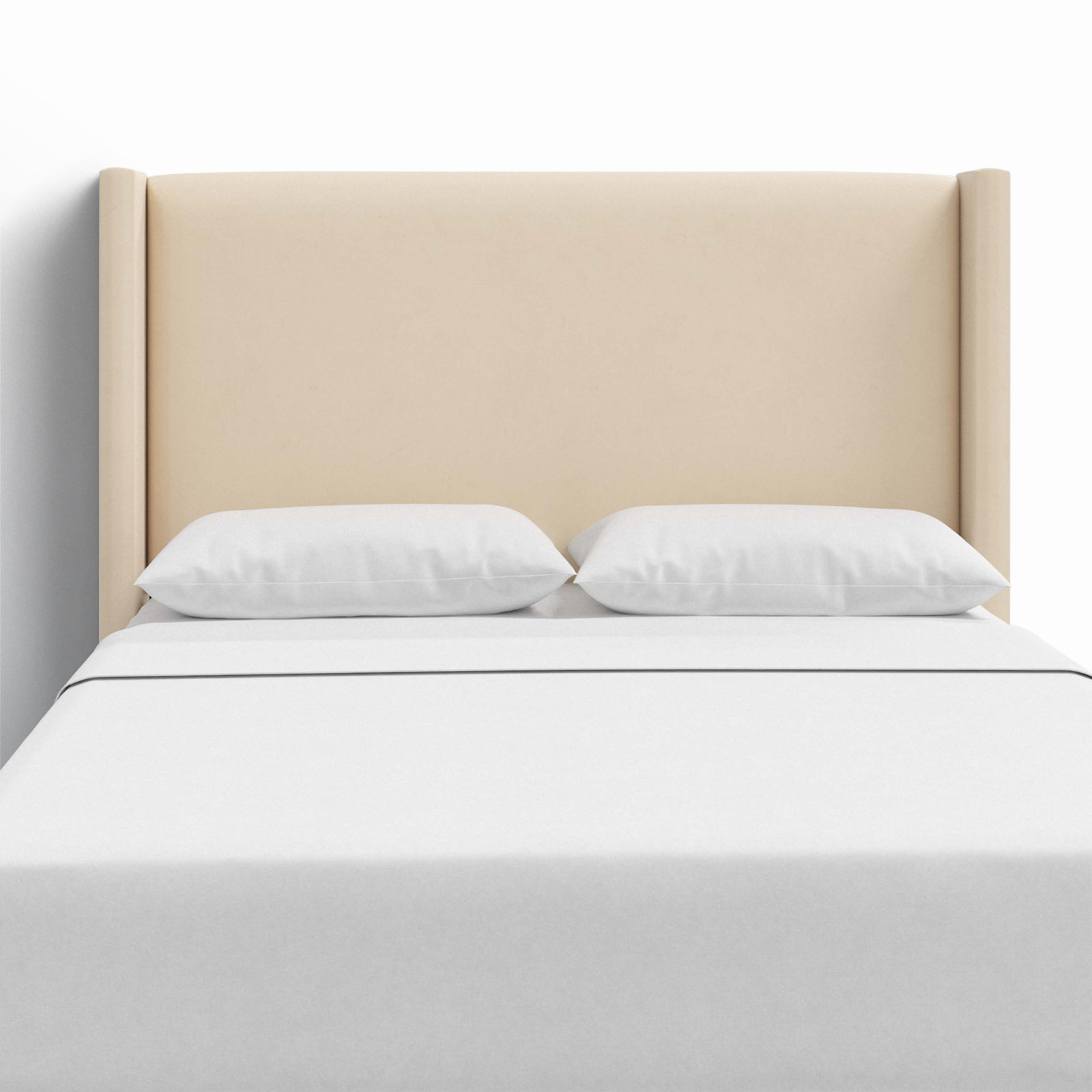 Hanson Upholstered Headboard, Full, Classic Pearl Performance Velvet