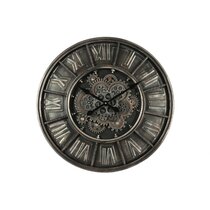 D54cm Round London Modern Moving Gears Wall Clock - White With