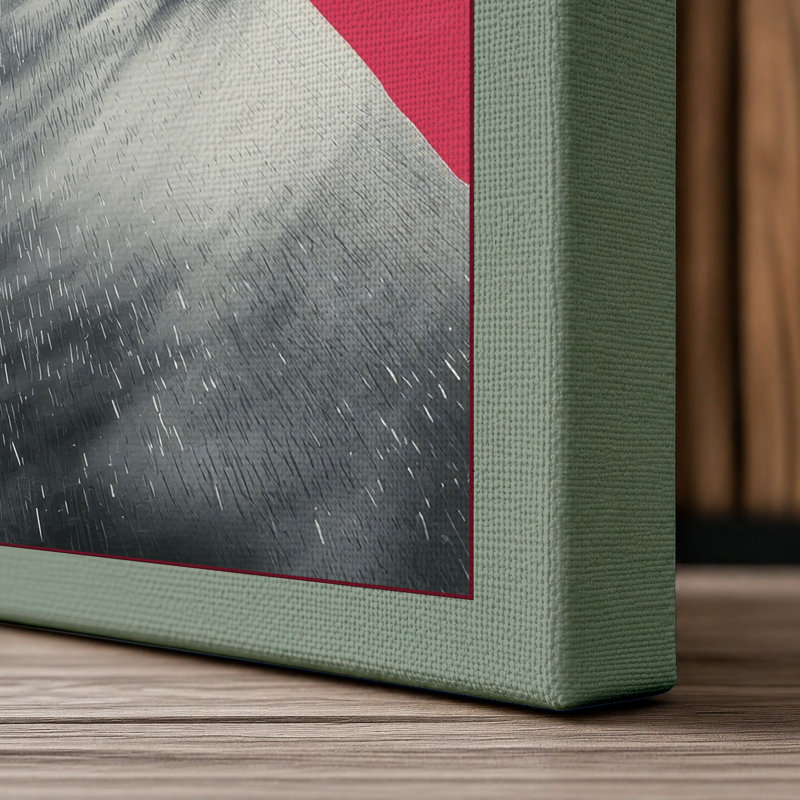 Seal in Pink Modern - Wrapped Canvas, 24x16 - 61.0 x 40.6 cm, Sage Border