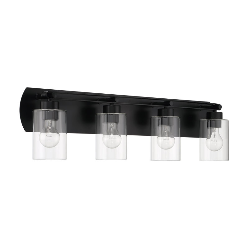 Éclairage pour meuble-lavabo 4 lumières Meerab, Noir mat