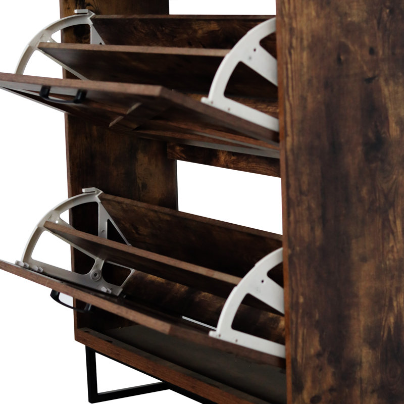Armoire de rangement pour chaussures avec deux tiroirs rabattables