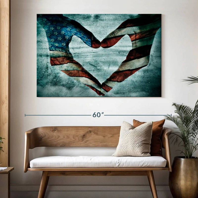 Borges USA Heart Hands, 34" H x 51" W