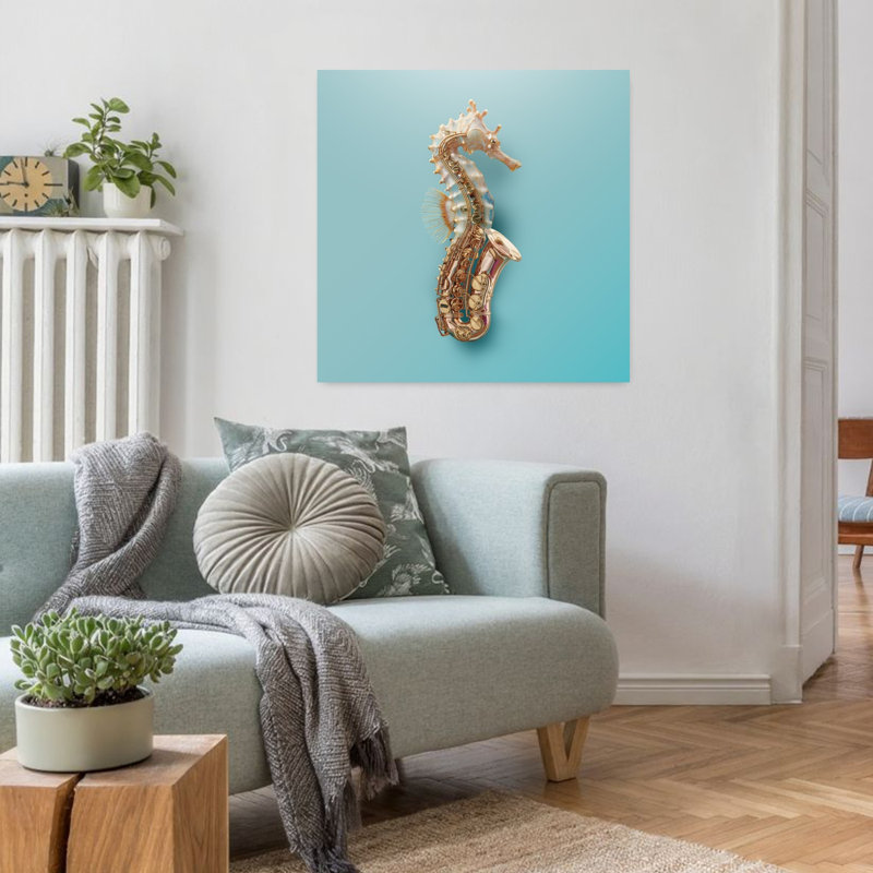 Art contemporain, art hippocampe contemporain, H 32 po x l 32 po