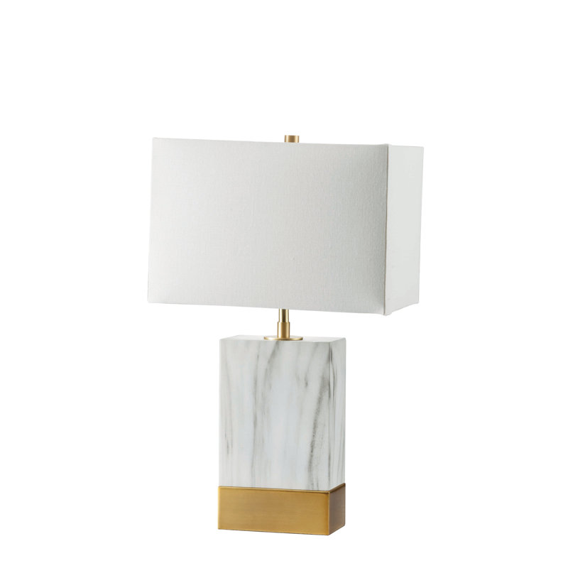 Hauser Metal USB Table Lamp, Gold/White