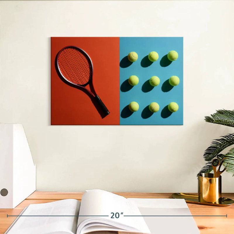 Raquette et balles de tennis Sireci, H 8 po x l 12 po