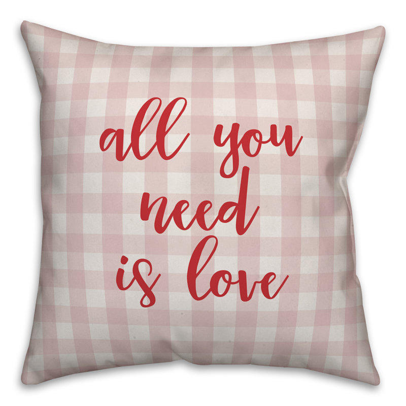  Coussin «All You Need is Love», Coussin décoratif, Rose / rouge