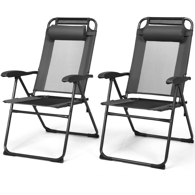 Bachit Folding Camping Chair, Grey/Brown/Blue