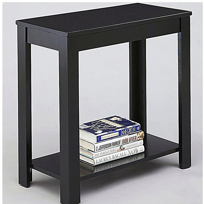 Table de bout en bois avec tablette ouverte