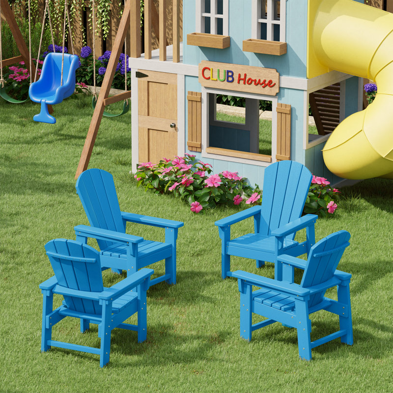 Ensemble de 4 chaises Adirondack pour enfants Laguna, Bleu