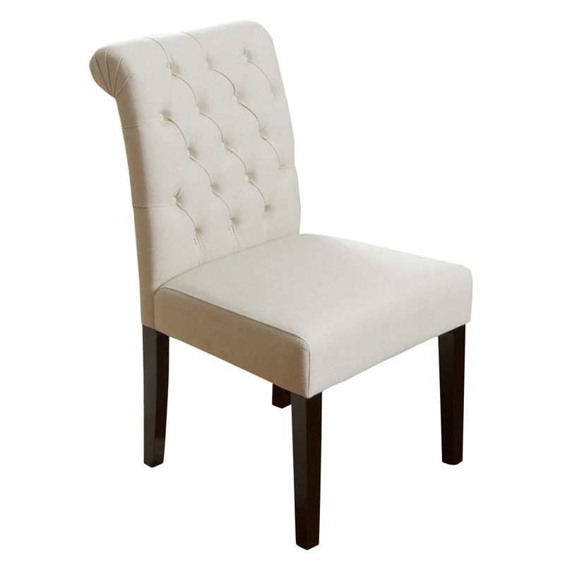 Reidsville 20'' H Tufted Upholstered Parsons Chair, Ivory