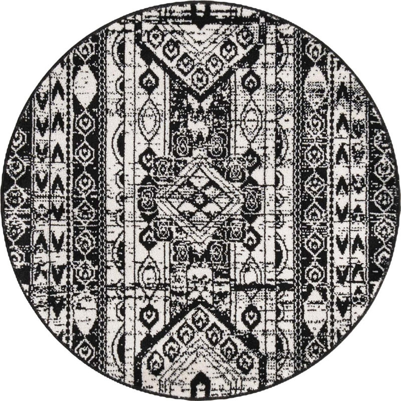 Ibaad Geometric Indoor Rug, Round 3'1"
