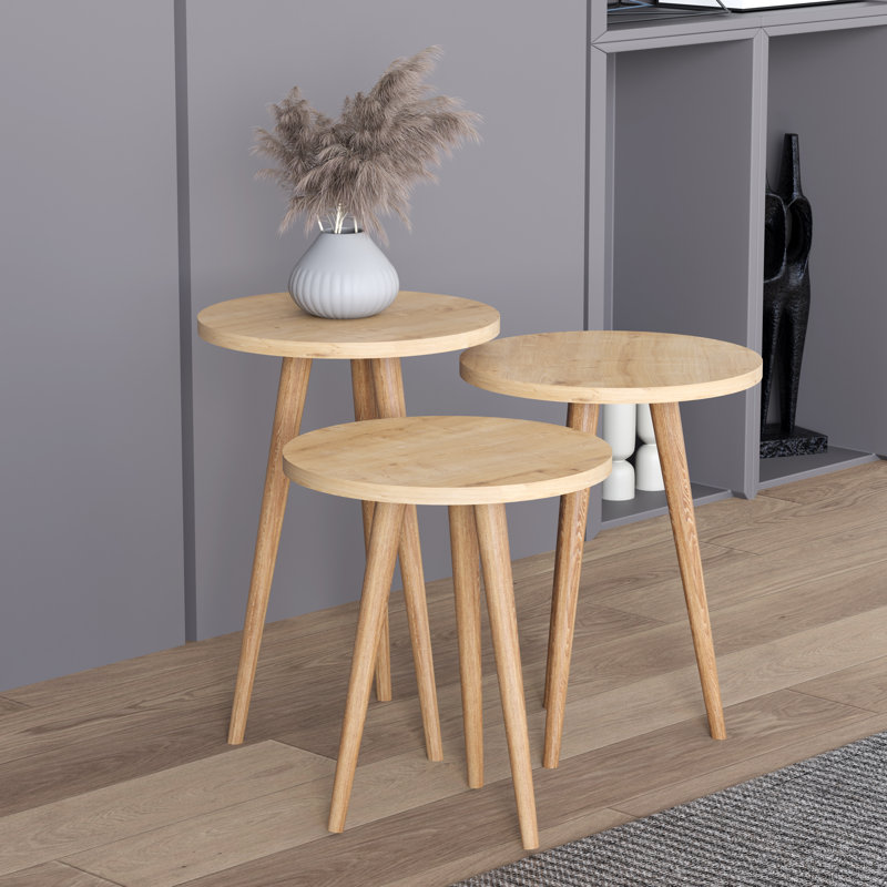 Harney End Table, Oak Wood