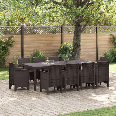 10 - Person Patio Dining Set with Rectangular Table