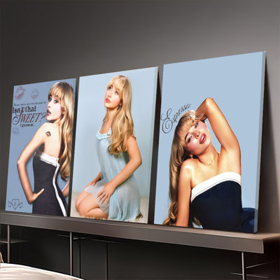 3 pièces d'art mural encadrées, ensemble de 3 impressions sur toile modèle glamour blond