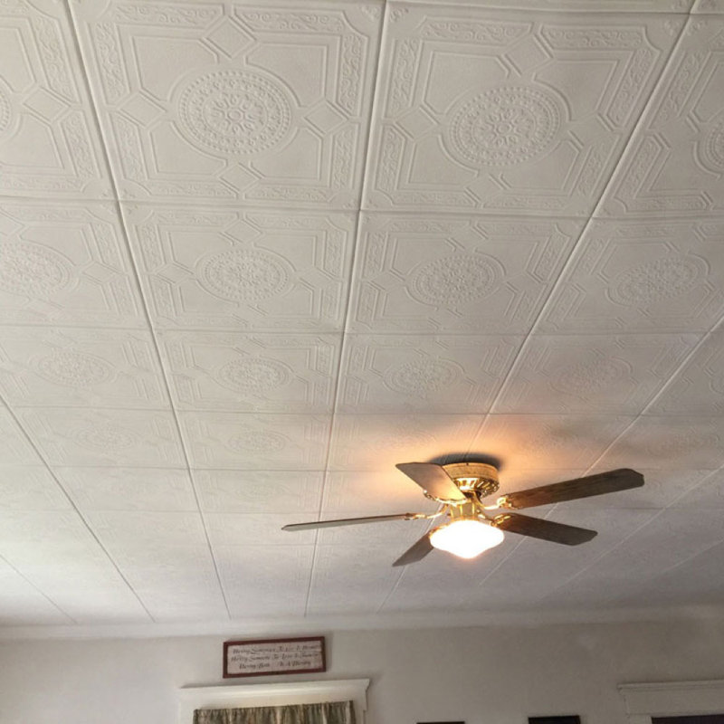 Carreau de plafond en polystyrène collé blanc ultra pur 1,63 pi x 1,63 pi (Behr)
