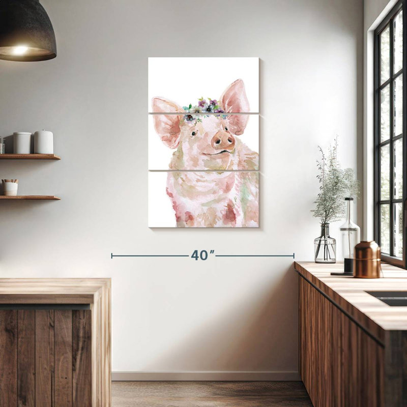 Brampt Flower Crown Pig, 38" H x 24" W