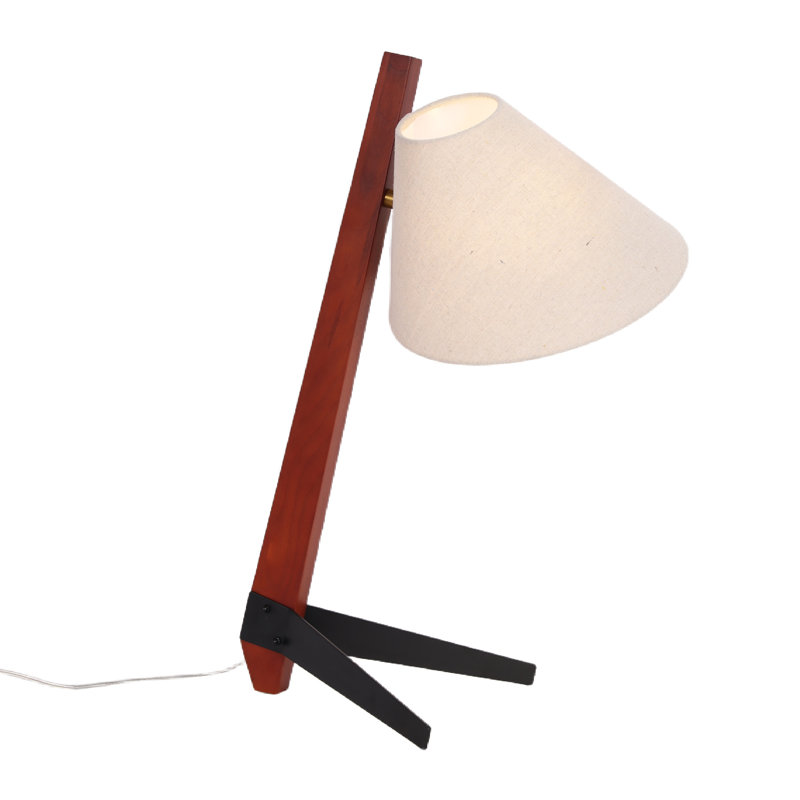 Solid Wood and Iron Desk Table Lamp
