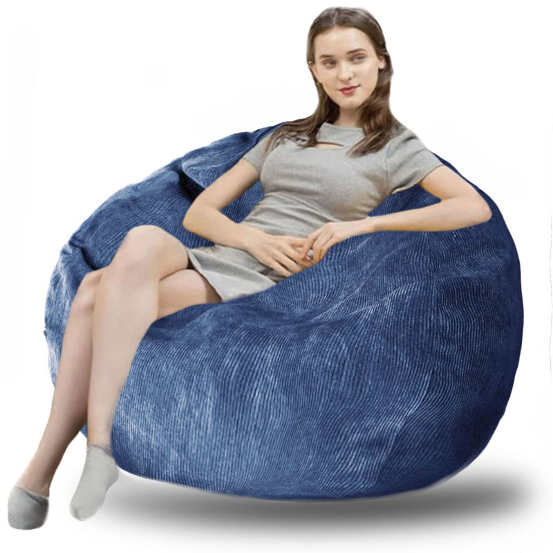 Chaise Nean Bag standard, Sergé de coton bleu foncé