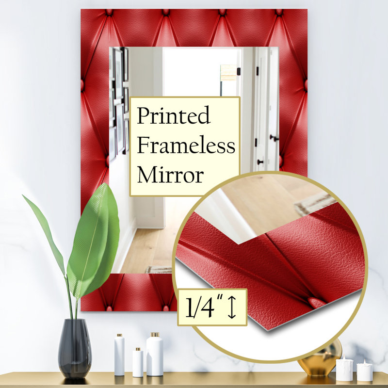 Miroir mural moderne Leather Print III, H 24 po x l 32 po