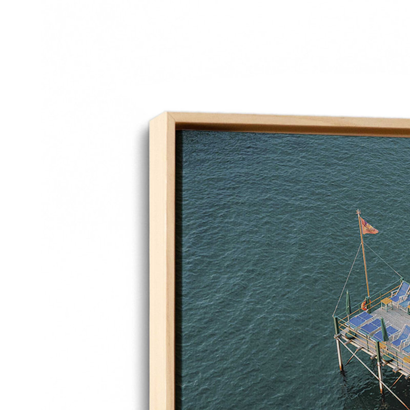Blue Serenity Canvas Print, American Maple Floater Framed, 32.75" H x 48.75" W x 1.75" D