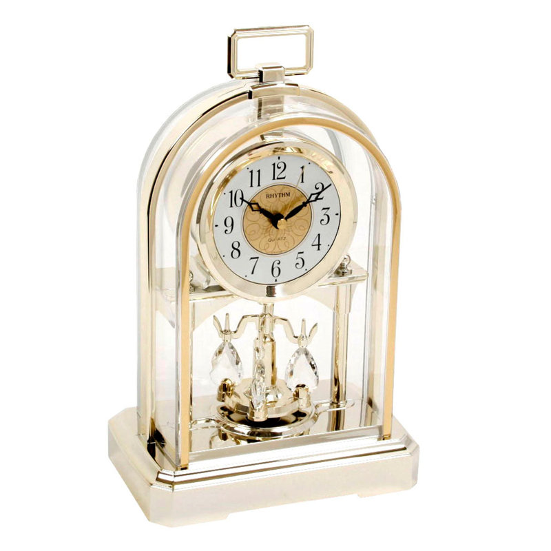 Herzog Analogue Plastic / Acrylic Quartz Movement / Crystal Tabletop Clock Gold