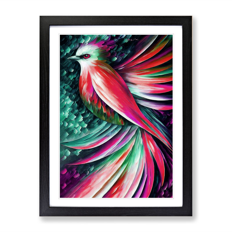 Lone Bird No.3 - Single Picture Frame Print, 64cm H x 46cm W x 2cm D, Black