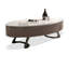 Table basse ovale en acier inoxydable brun-1248294278-1248294274