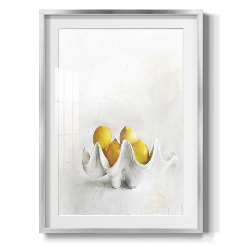Citrons - impression encadrée, H 25,5 po x l 17,5 po, Argent argent