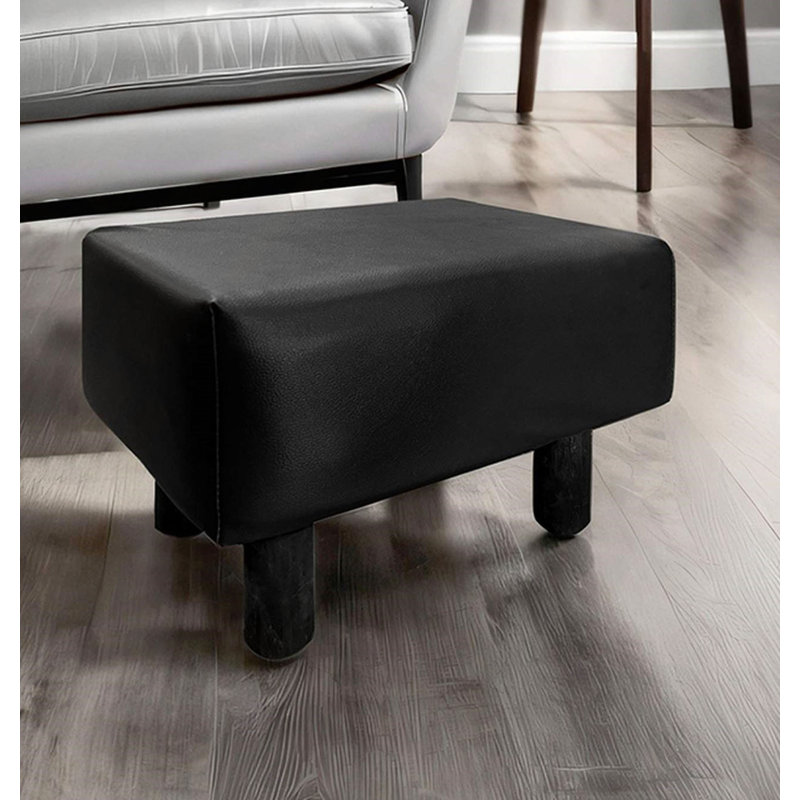Ensemble de repose-pieds contemporain 2 pièces, revêtement et pieds en bois