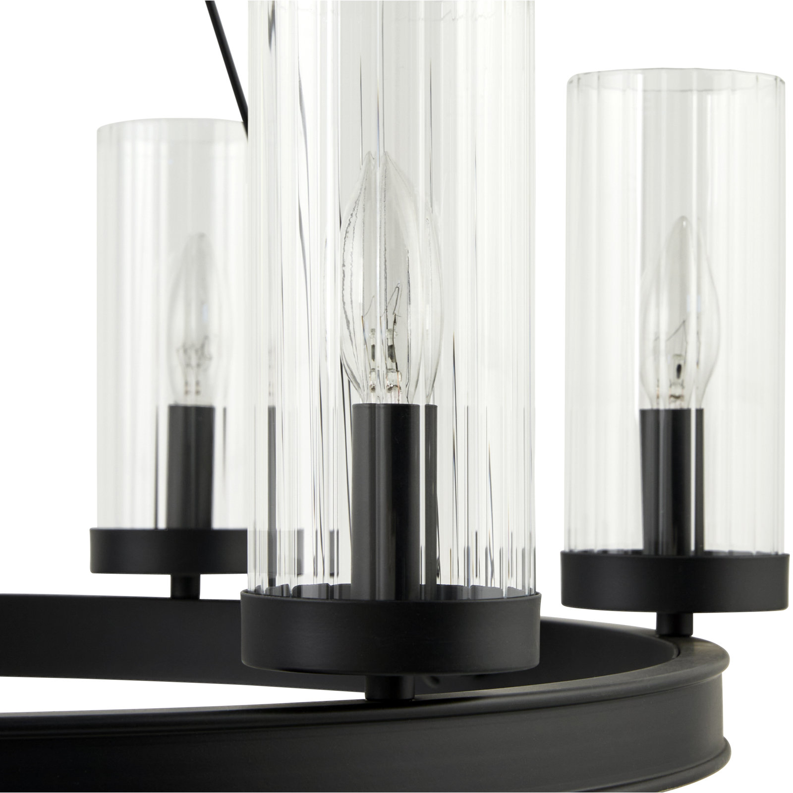 Iron 6-Light Chandelier, Matte Black