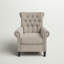 Fauteuil inclinable manuel rembourré avec têtes de clous Bridin, l 32,25 po, crème-410439693