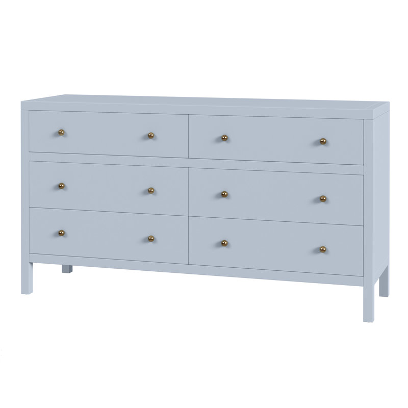 Nora 6-Drawer Dresser, Light Blue