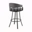 Tabouret de bar pivotant en similicuir et métal gris ardoise