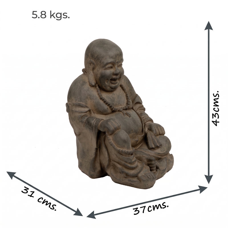 BUDDHIST MONK Sitting 43cm, Rust