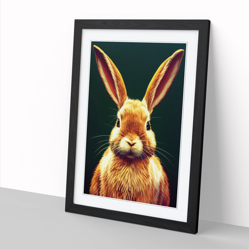 Rabbit Portrait Vol.6 - Single Picture Frame Print, 64cm H x 46cm W x 2cm D, Black