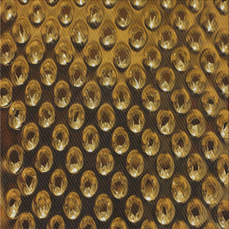 Tapis doré/jaune tissé à la machine, Carré 4 pi