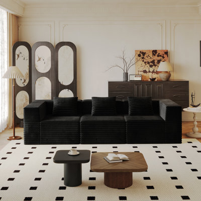 Canapé modulaire modulaire pour salon avec siège profond, canapé à compression, mousse à mémoire de forme haute densité, canapé rembourré désossé, sans assemblage (siège 3 *)
