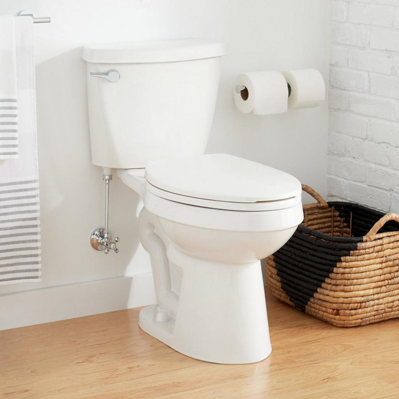 Bradenton 1.28 GPF Two Piece Elongated Toilet with 14" Rough-In, Left, 10"
