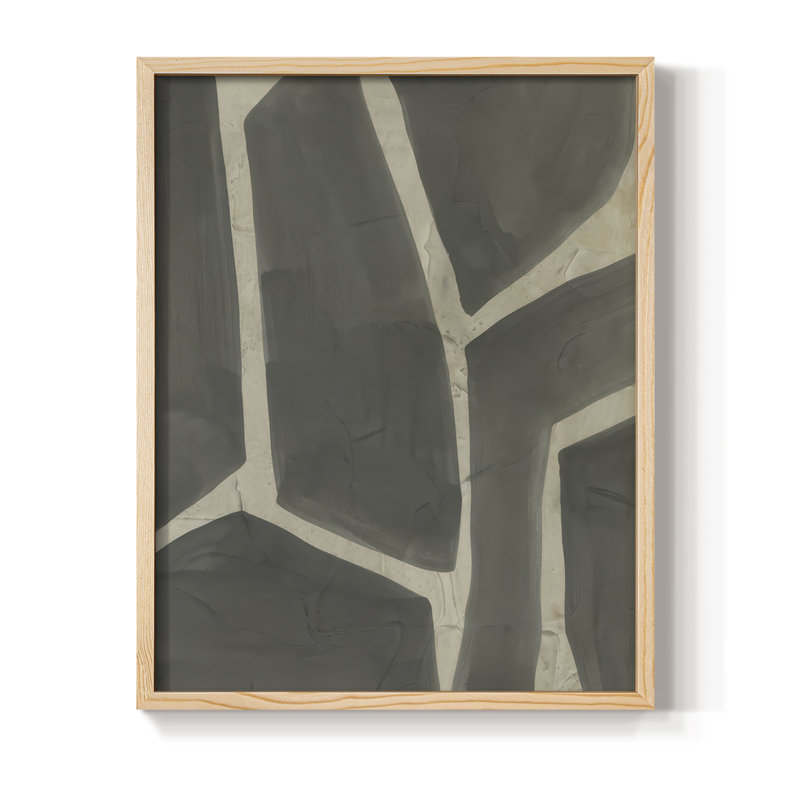 Casse-tête I, reproduction encadrée - bois massif, H 21 po x l 17 po, Encadré naturel