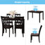 Rectangular 5 - Piece Dining With Comfortable X Back Chairs, Solid Wood, Table Top, Waterproof , And Black, Great For Family Meals 4 Wood Legs, Veneer Table, Slipping Perfect Gatherings