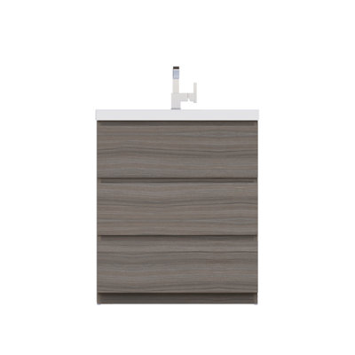 Arjina 30'' Single Bathroom Vanity with Solid Surface Top