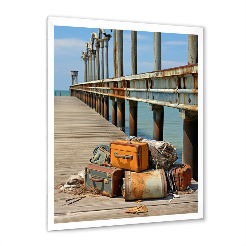 «Pier Weathered Memories IV», reproduction sur toile, H 40 po x l 30 po x P 1,5 po, Cadre photo blanc