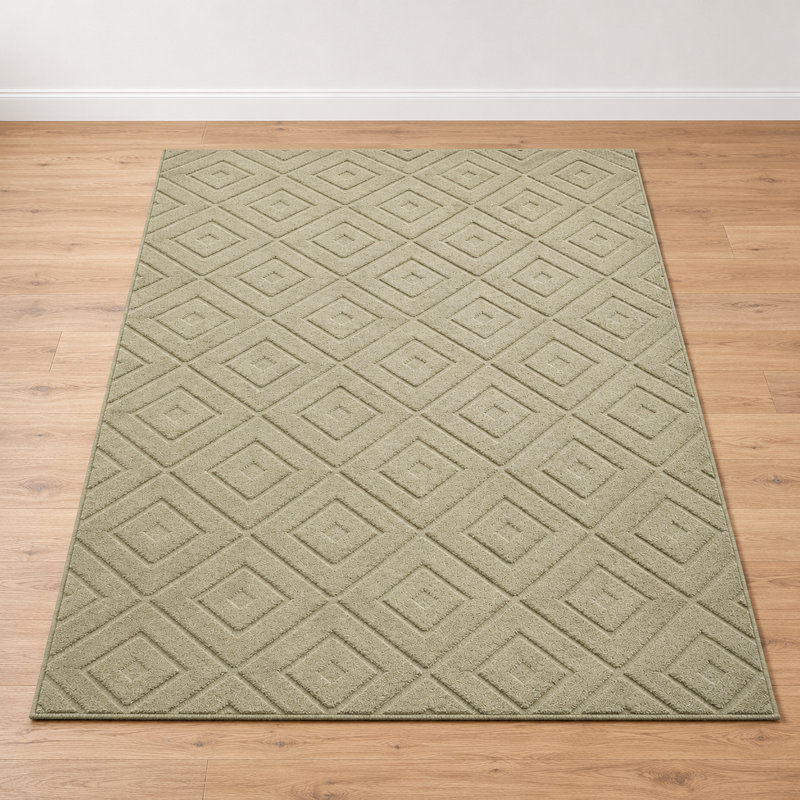Aspire Homeware Beige Geometric Area Rug , Beige, 60x110cm