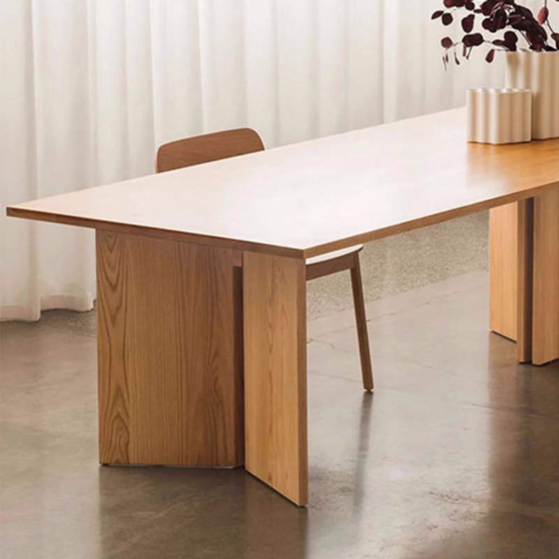 Table de salle à manger en chêne, 29.53''H x 94.49''L x 35.43''W, Brun